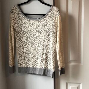 Anthropologie Bordeaux Lace shirt - XS